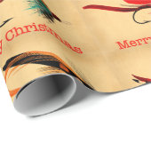 Vliegende kerstwrapppapier. Vissers Cadeaupapier (Rol Hoek)