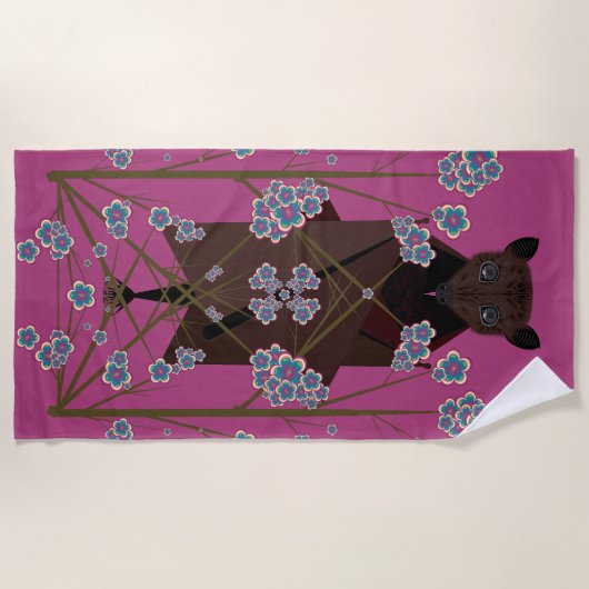 Vliegende keukenhanddoek voor de bosbessenbes strandlaken (Voorkant)