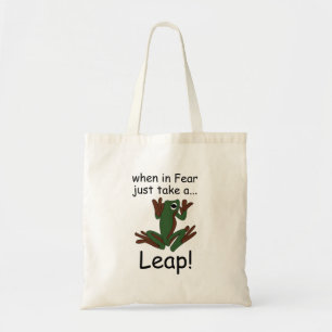 Vliegende kikker die een sprong maakt als hij bang tote bag