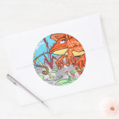 vliegende kikker ronde sticker (Envelop)