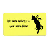 Vliegende kitteboekje, vierkant etiket (Voorkant)