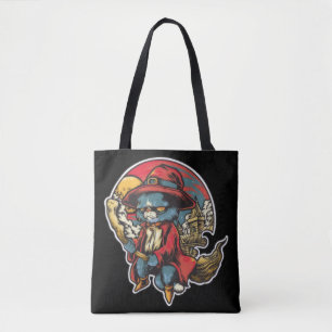 Vliegende Kitty Kat Heks Illustratie Tote Bag