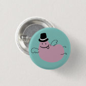 Vliegende kleine roze boon ronde button 3,2 cm (Voorkant /achterkant)