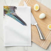 Vliegende kleurige kolibrie in waterkleur theedoek (Quarter Fold)