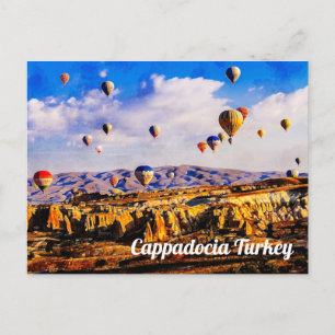 Vliegende kleurrijke luchtballonnen. Cappadocia, T Briefkaart