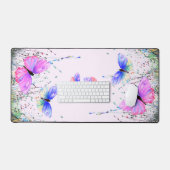 Vliegende kleurrijke vlinder bureaumat (Keyboard & Muis)