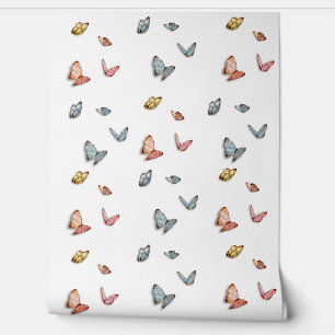 Vliegende kleurrijke vlinders behang
