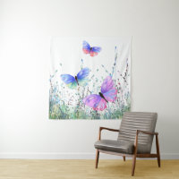 Vliegende Kleurrijke Vlinders Tapestry