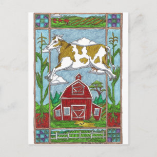 vliegende koe briefkaart