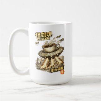 Vliegende koffiekop invasie – Retro Manga Sci-Fi K Koffiemok