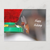 Vliegende kolibrie en kolibrie feeder feestdagenkaart (Voorkant)