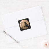 Vliegende Kraai Geest & Totem Pool Heilige Kunst Vierkante Sticker (Envelop)