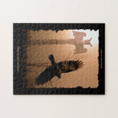 Vliegende kraai & totempaal inheemse Amerikaanse p Legpuzzel (Horizontaal)