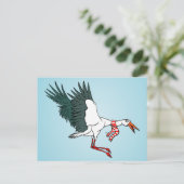 Vliegende kraan met een halssjaal briefkaart (Staand voorkant)