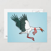 Vliegende kraan met een halssjaal briefkaart (Voorkant / Achterkant)