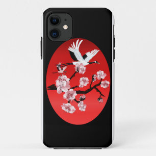 Vliegende Kraanvogel en Zon-(donker) iPhone 5 Hoes