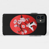 Vliegende Kraanvogel en Zon-(donker) iPhone 5 Hoes (Achterkant (horizontaal))