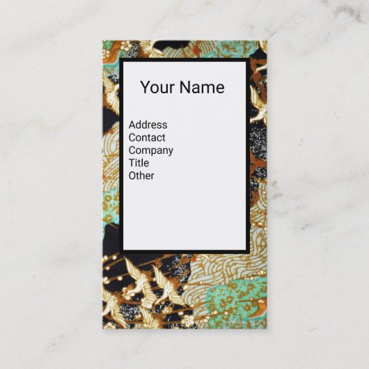 VLIEGENDE KRAANVOGELS, LENTE BLOEMEN Bloemenmonogr Visitekaartje (Voorkant)