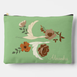 Vliegende kranen bloemen en aangepaste naam op gro etui