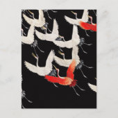 Vliegende kranen: Japanse vogel kimono kunst Briefkaart (Voorkant)