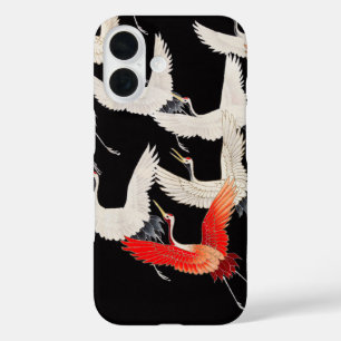 Vliegende kranen: Japanse vogel kimono kunst iPhone 16 Hoesje