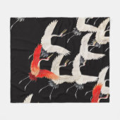 Vliegende kranen: Japanse vogel kimono kunst Fleece Deken (Voorkant (Horizontaal))