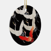 Vliegende kranen: Japanse vogel kimono kunst Keramisch Ornament (Rechts)