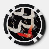 Vliegende kranen: Japanse vogel kimono kunst Poker Chips (Achterkant)