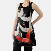 Vliegende kranen: Japanse vogel kimono kunst Schort (Insitu)