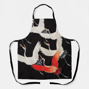 Vliegende kranen: Japanse vogel kimono kunst Schort