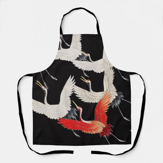 Vliegende kranen: Japanse vogel kimono kunst Schort (Voorkant)