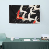 Vliegende kranen: Japanse vogel kimono kunst Spandoek (Beurs)