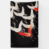 Vliegende kranen: Japanse vogel kimono kunst Spandoek (Verticaal)