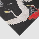 Vliegende kranen: Japanse vogel kimono kunst Tissuepapier (Detail)