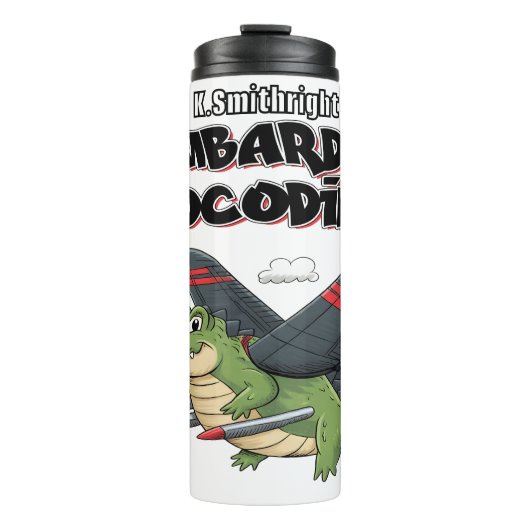 Vliegende krokodil Bombardino Crocodillo Thermosbeker (Voorkant)