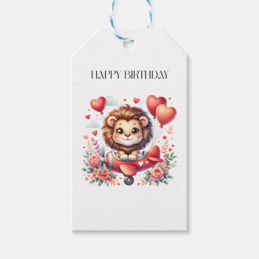 Vliegende Leeuw Verjaardag Cadeaulabel (Voorkant)