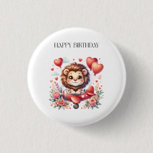 Vliegende Leeuw Verjaardag Ronde Button 3,2 Cm