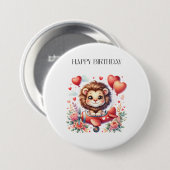 Vliegende Leeuw Verjaardag Ronde Button 7,6 Cm (Voorkant /achterkant)