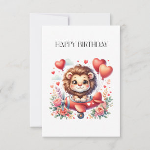Vliegende Leeuw Verjaardag RSVP Kaartje