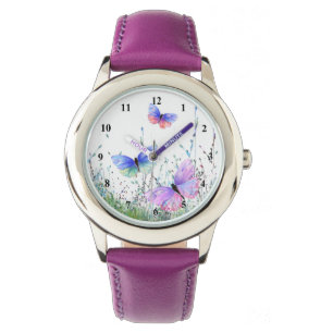 Vliegende lente kleurrijke vlinders horloge