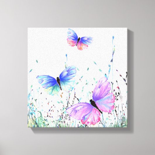 Vliegende Lente Vlinders Canvas Print (Voorkant)