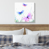 Vliegende Lente Vlinders Canvas Print (Insitu (Slaapkamer))