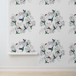 Vliegende lentevogels behang