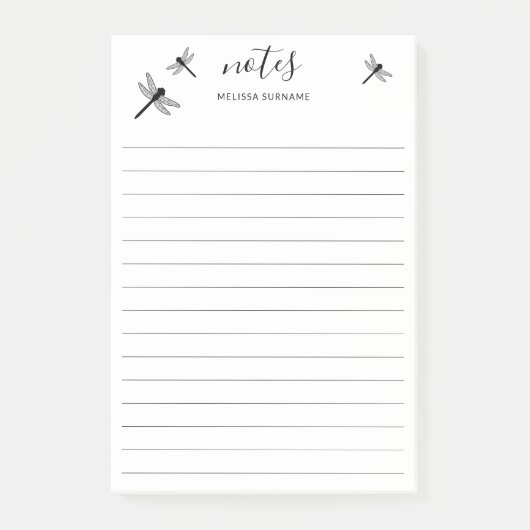 Vliegende Libellen & Aangepaste Titel En Naam Geli Post-it® Notes (Voorkant)