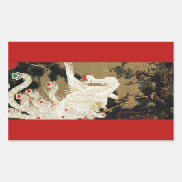 VLIEGENDE LIEFDE FENIX, Veren, Hartjes Valentijnsd Rechthoekige Sticker