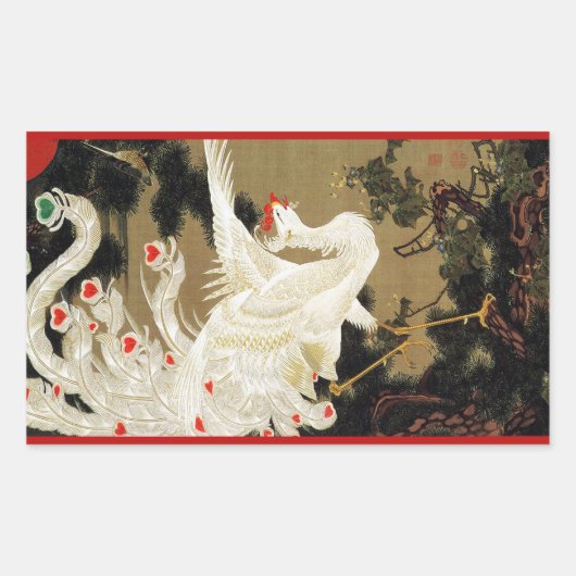 VLIEGENDE LIEFDE FENIX,Veren,Hartjes Valentijnsdag Rechthoekige Sticker (Voorkant)