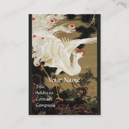 VLIEGENDE LIEFDE PHOENIX, Witte Veren, Harten Mono Visitekaartje (Voorkant)