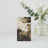 VLIEGENDE LIEFDE PHOENIX, witte veren, harten Visitekaartje (Staand voorkant)