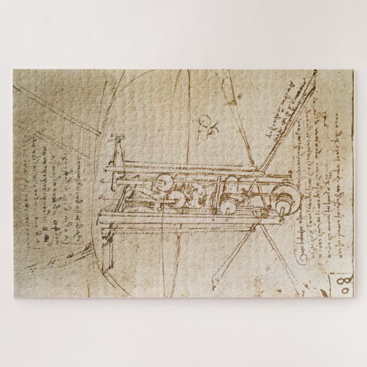 Vliegende machine (ca.1487) door Leonardo da Vinci Legpuzzel (Horizontaal)