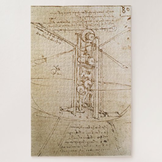 Vliegende machine (ca.1487) door Leonardo da Vinci Legpuzzel (Verticaal)